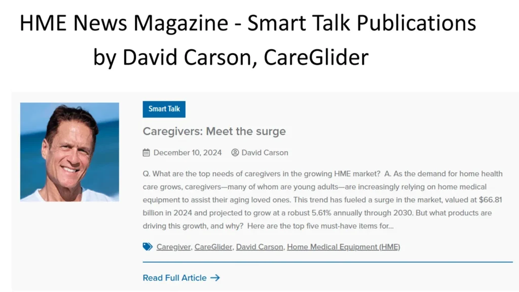 HME News Smart Talk preview for Caregivers: Meet the Surge by David Carson